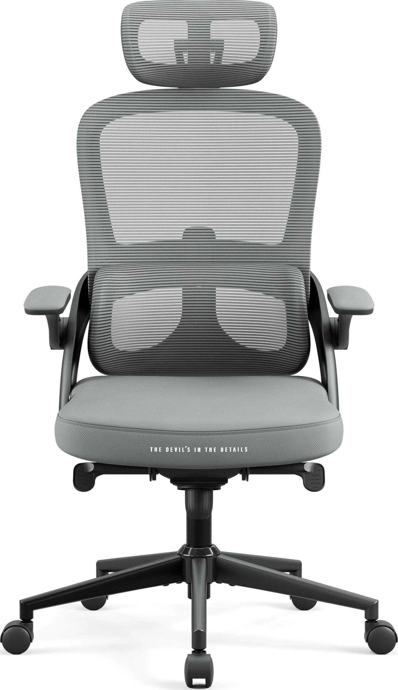 Karrige zyre ergonomike Diablo Chairs V-Light, rrjetë mesh, 3D mbështetëse krahu, gri