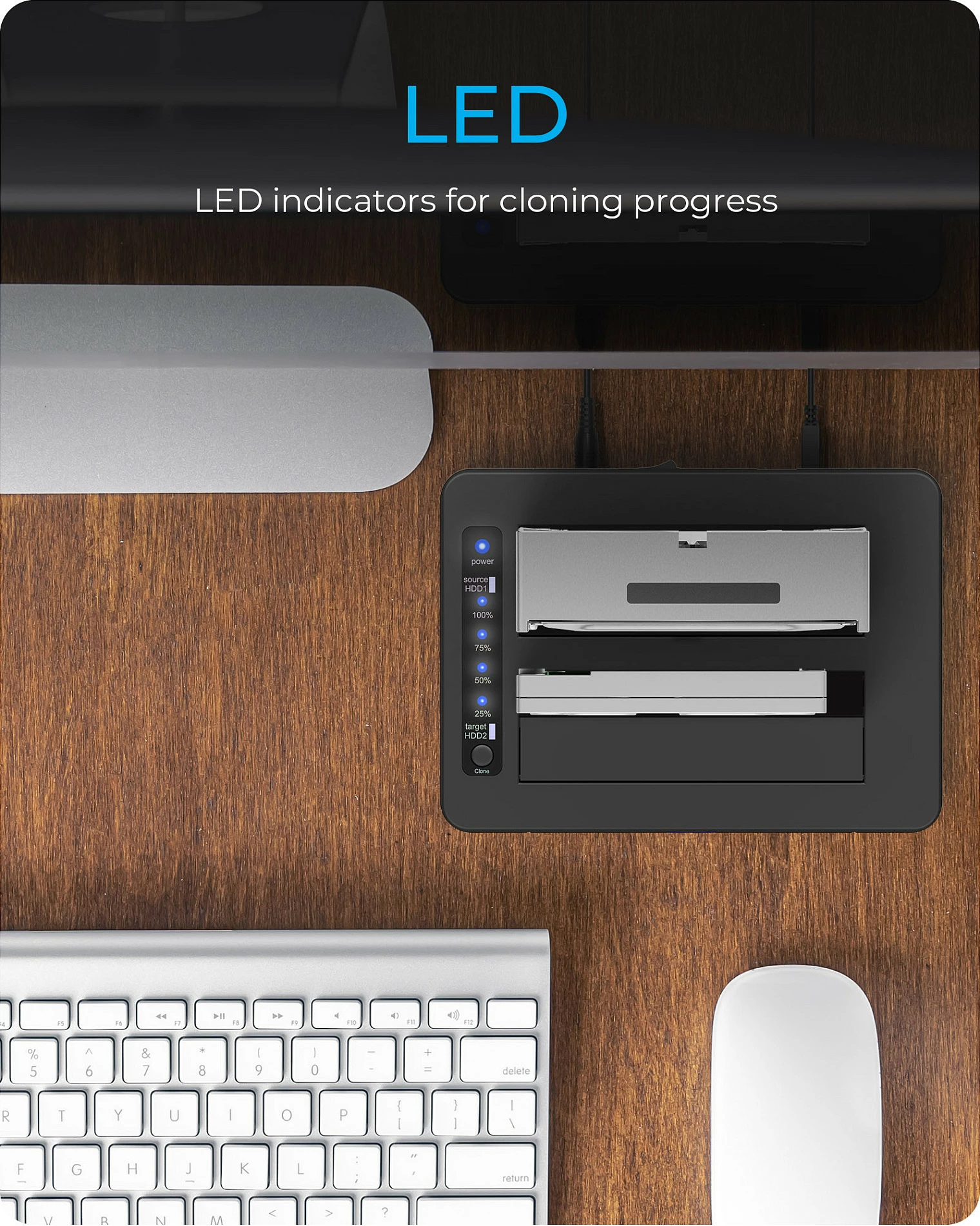 Docking stacion ICY BOX IB-1233CL-CR, USB 3.2 Gen1, për 2x HDD/SSD 2.5/3.5", me lexues kartelash, i zi