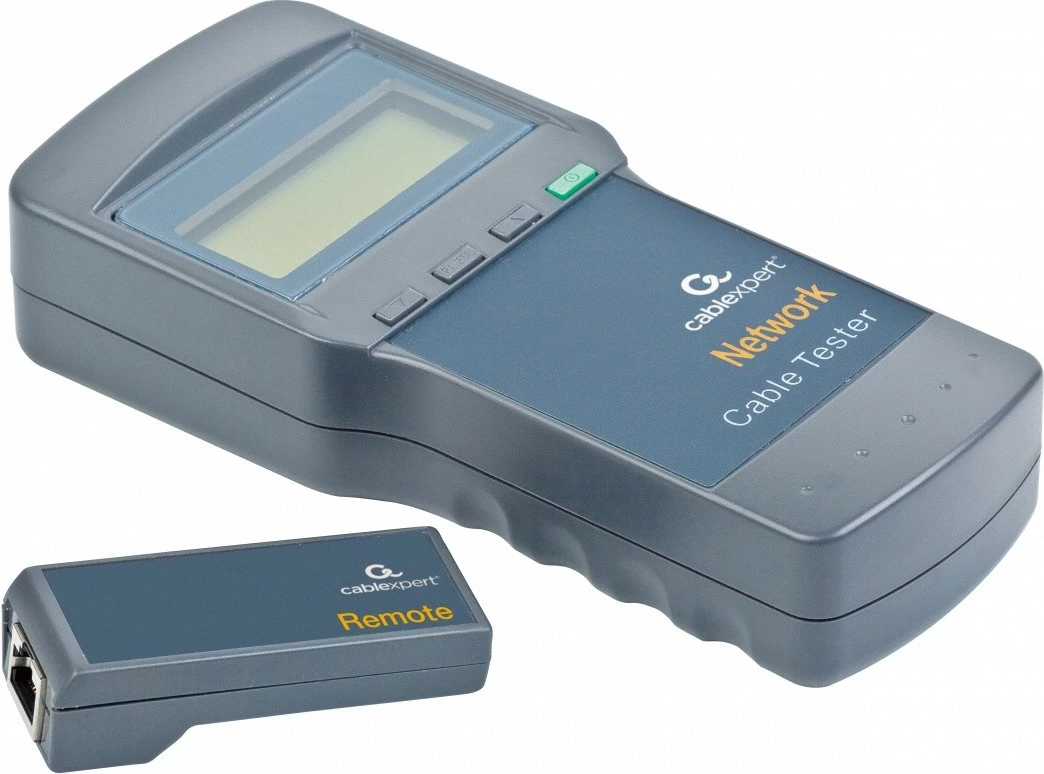 Tester kabllosh rrjeti Gembird NCT-31 për Cat 5E/6E, koaksial & telefonik, i zi