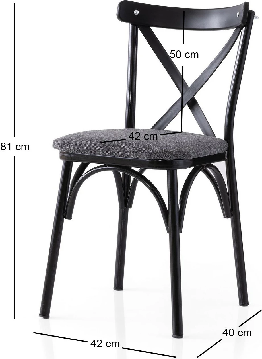 Set karrigash (2 copë), Skye Decor, ekol - 288 V2, ngjyrë e zezë dhe antracit