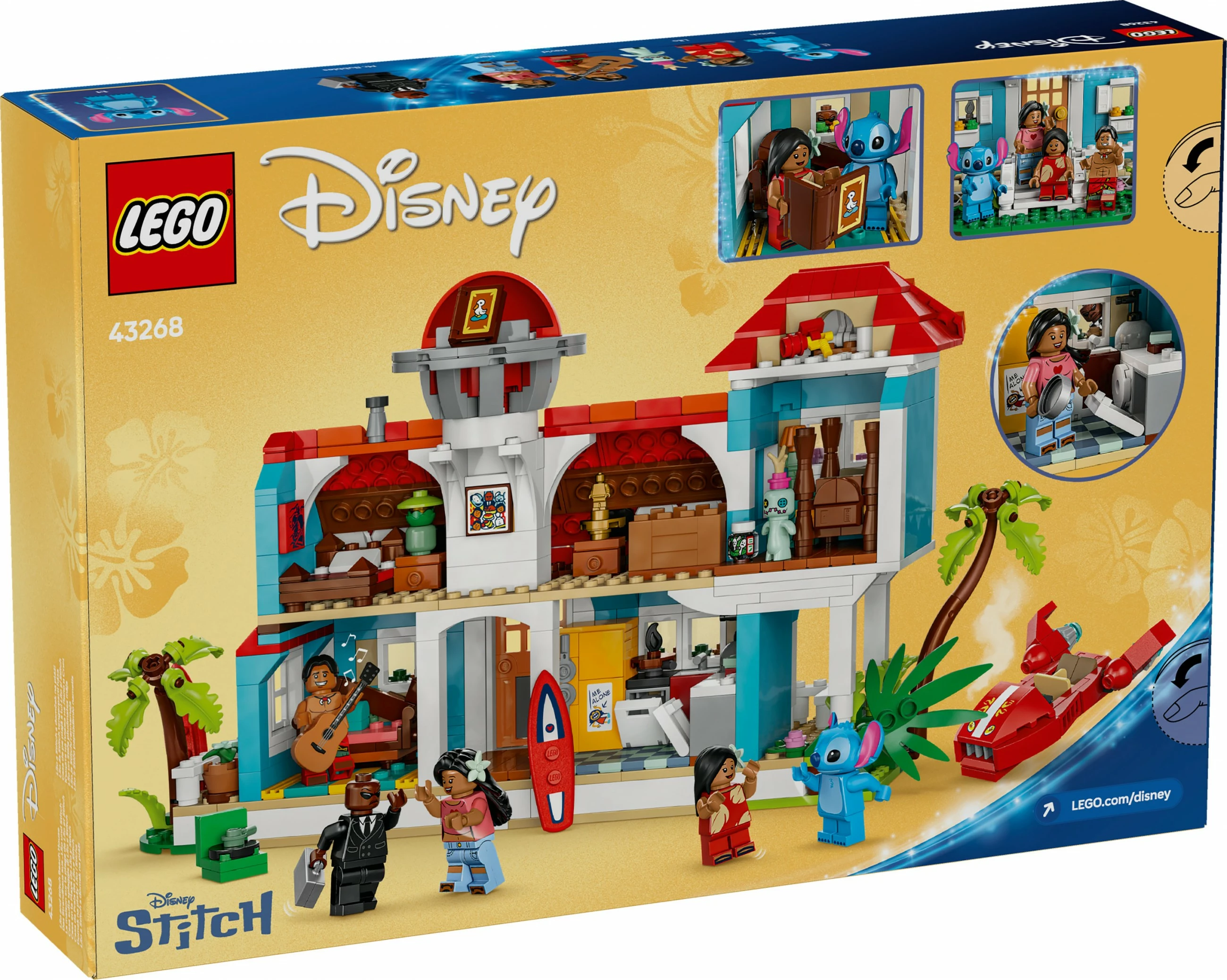 Set ndërtimi LEGO Lilo dhe Stitch Beach House, 834 copë, plastikë, shumëngjyrësh