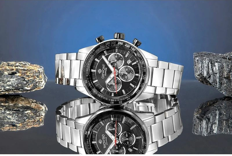 Orë dore meshkuj Giewont GW9140-B1, argjendtë/zezë