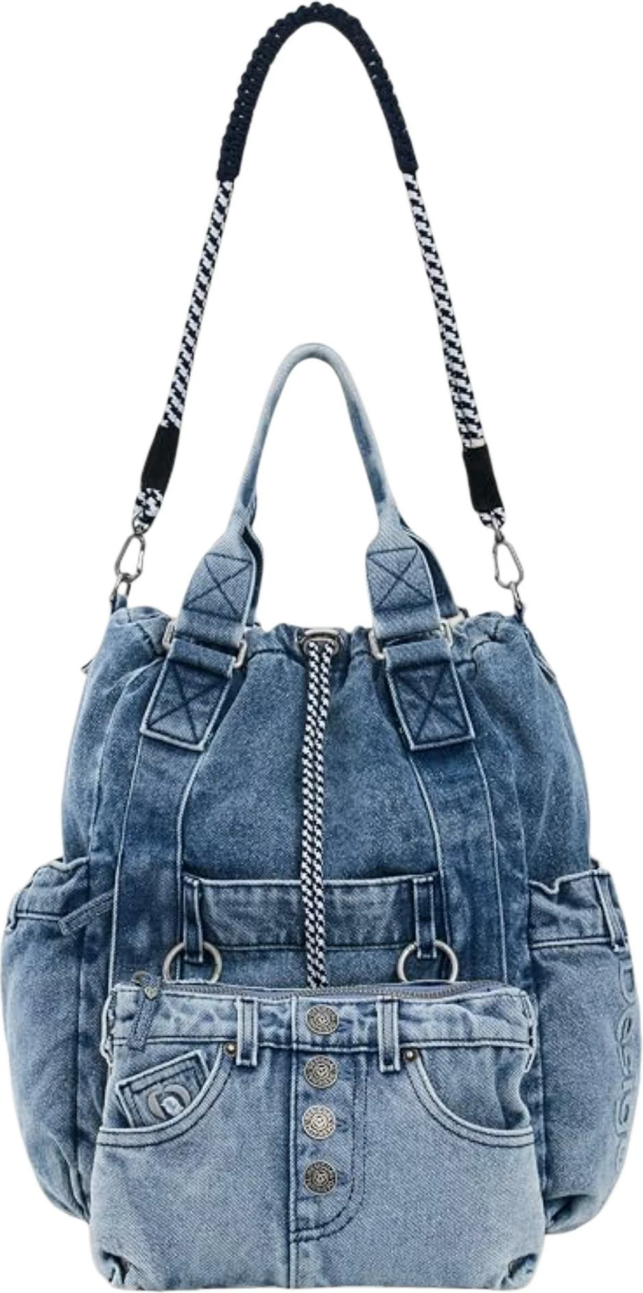 Çantë shpine për femra Desigual BACK_JACKDENIM GLOBE 26WAKD06, denim