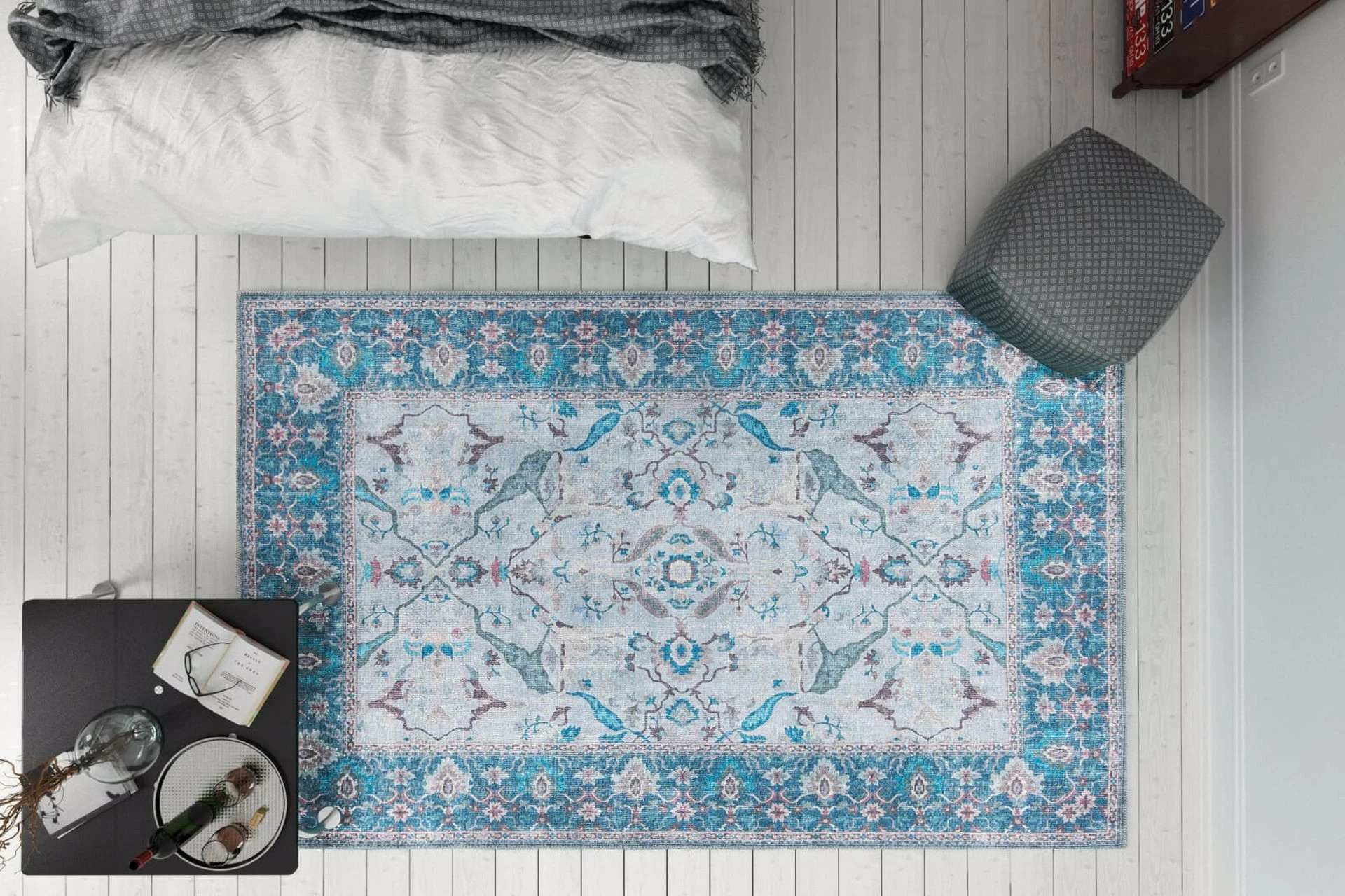 Qilim Conceptum Hypnose, Dorian Chenille, blu, 140x190cm