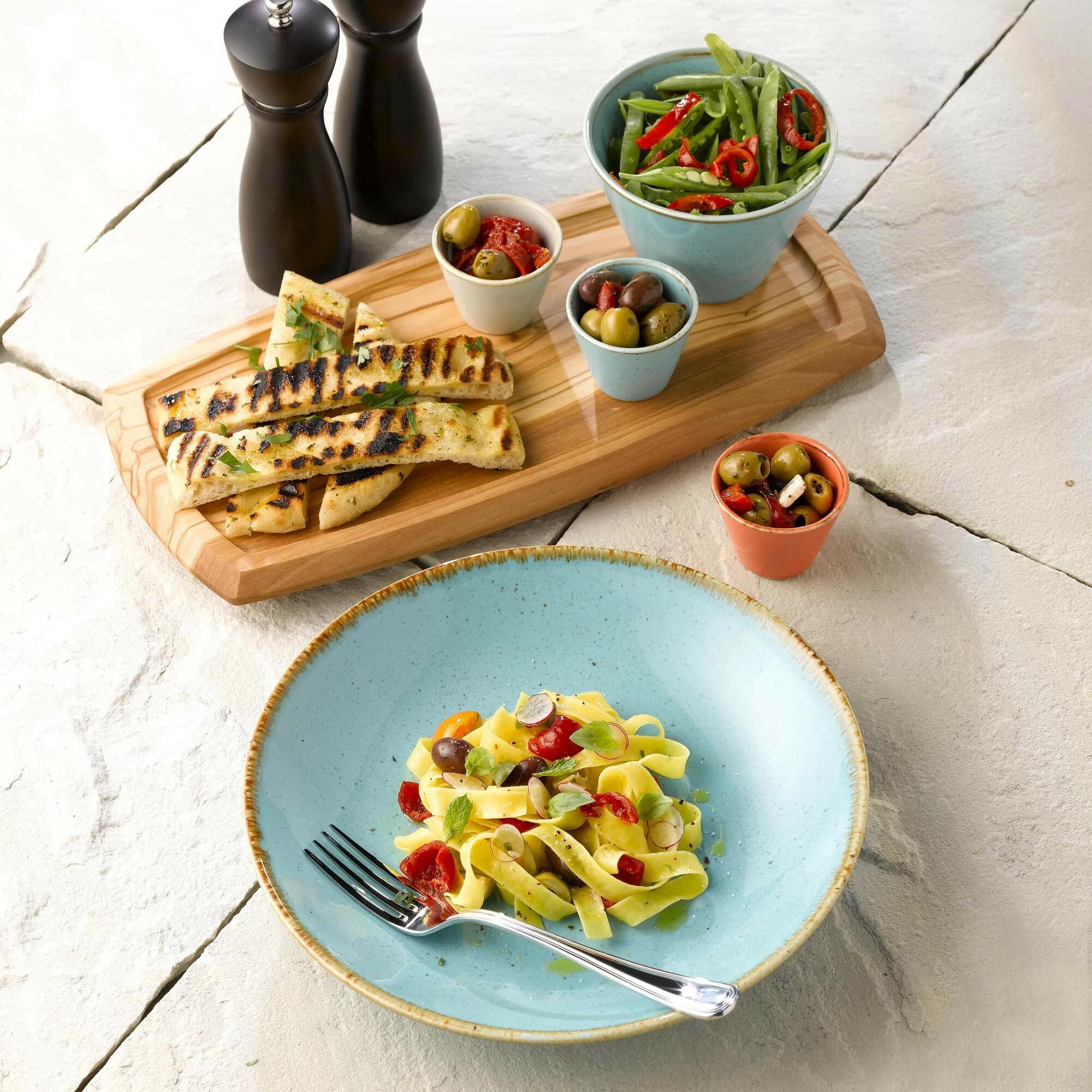 Tas trekëndor Porland Seasons Laguna 220 mm / 1350 ml, blu e qiellit, set 2 copë