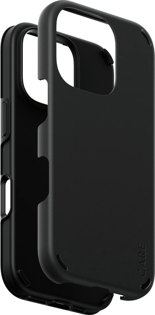 Mbështjellës PanzerGlass CARE Case Double Defence për iPhone 16 Pro, zi