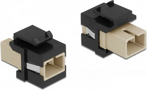 Modul Keystone DeLOCK SC Simplex femër-në-femër, flat, bezhë/zi