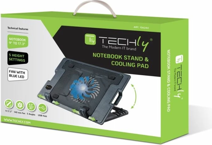 Pad ftohës për laptop TECHly, i zi
