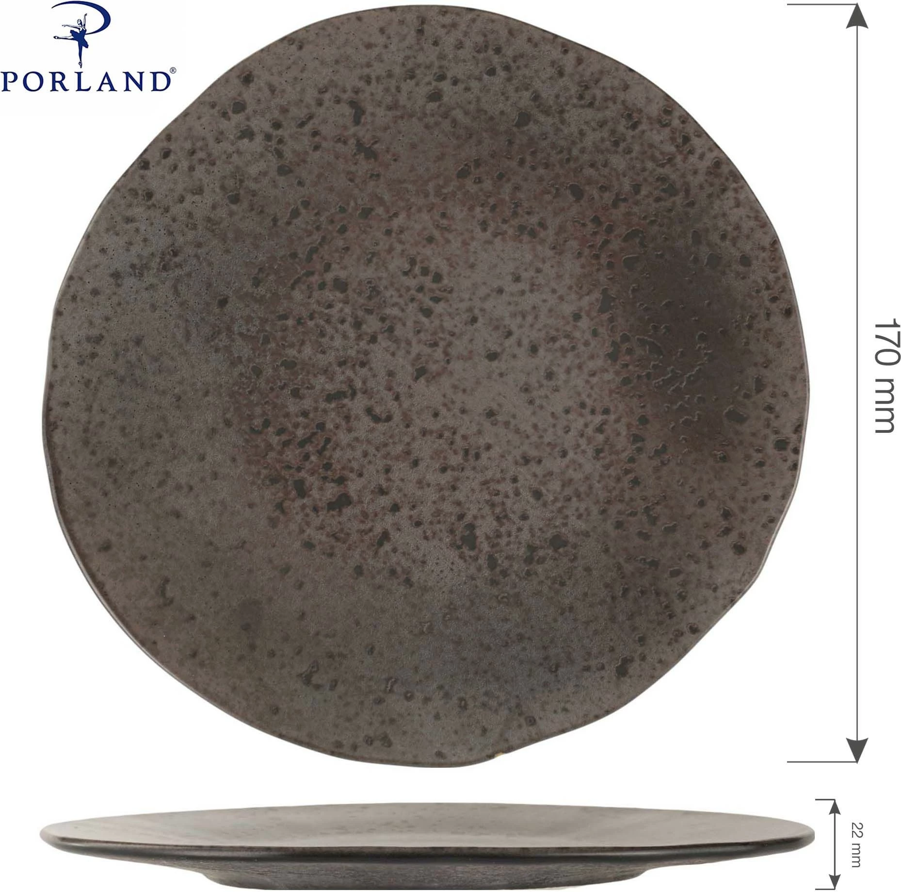 Pjatë anësore Porland Ironstone 170 mm stoneware, e zezë, set 6 copë