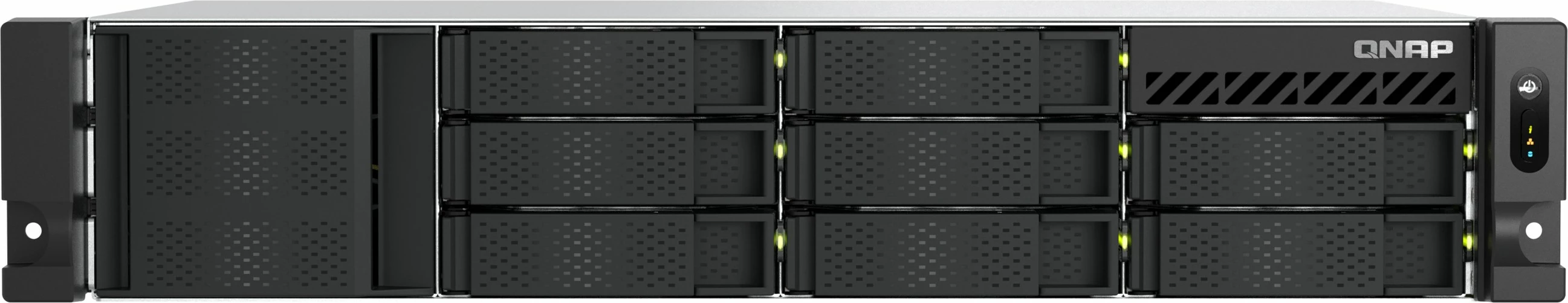 NAS QNAP TS-855eU-8G, 8-bay, Intel Atom C5125, 8GB RAM, 2x2.5GbE, Rackmount, e zezë