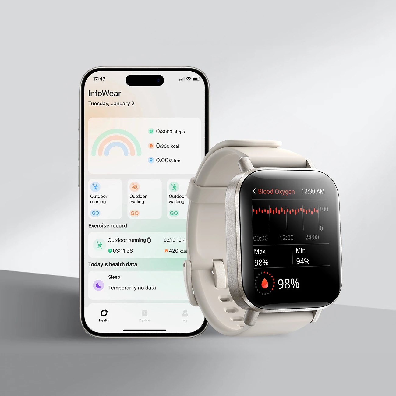 Smartwatch Joyroom Fit-Life JR-FT3S, 1.96", Bluetooth, 340 mAh, Titanium