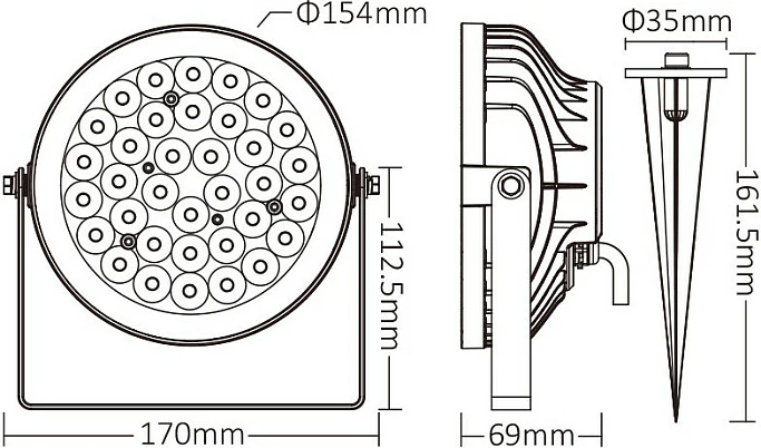 Llambë kopshti LED Synergy21 FUTC05ZR, 25W, RGB+WW, CCT, Zigbee, IP65, e zezë