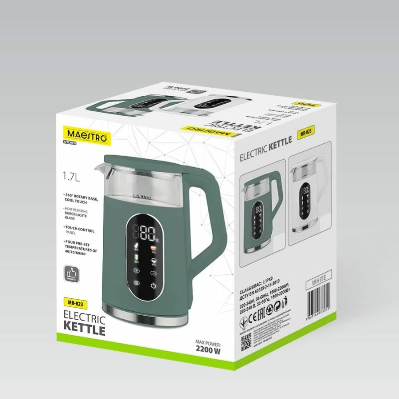 Çajnik elektrik MAESTRO MR-023, i bardhë 1.7L