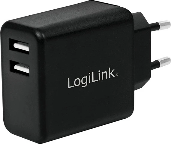 Karikues USB-A LogiLink, 12 W, 2 porta (2x USB-A), i zi