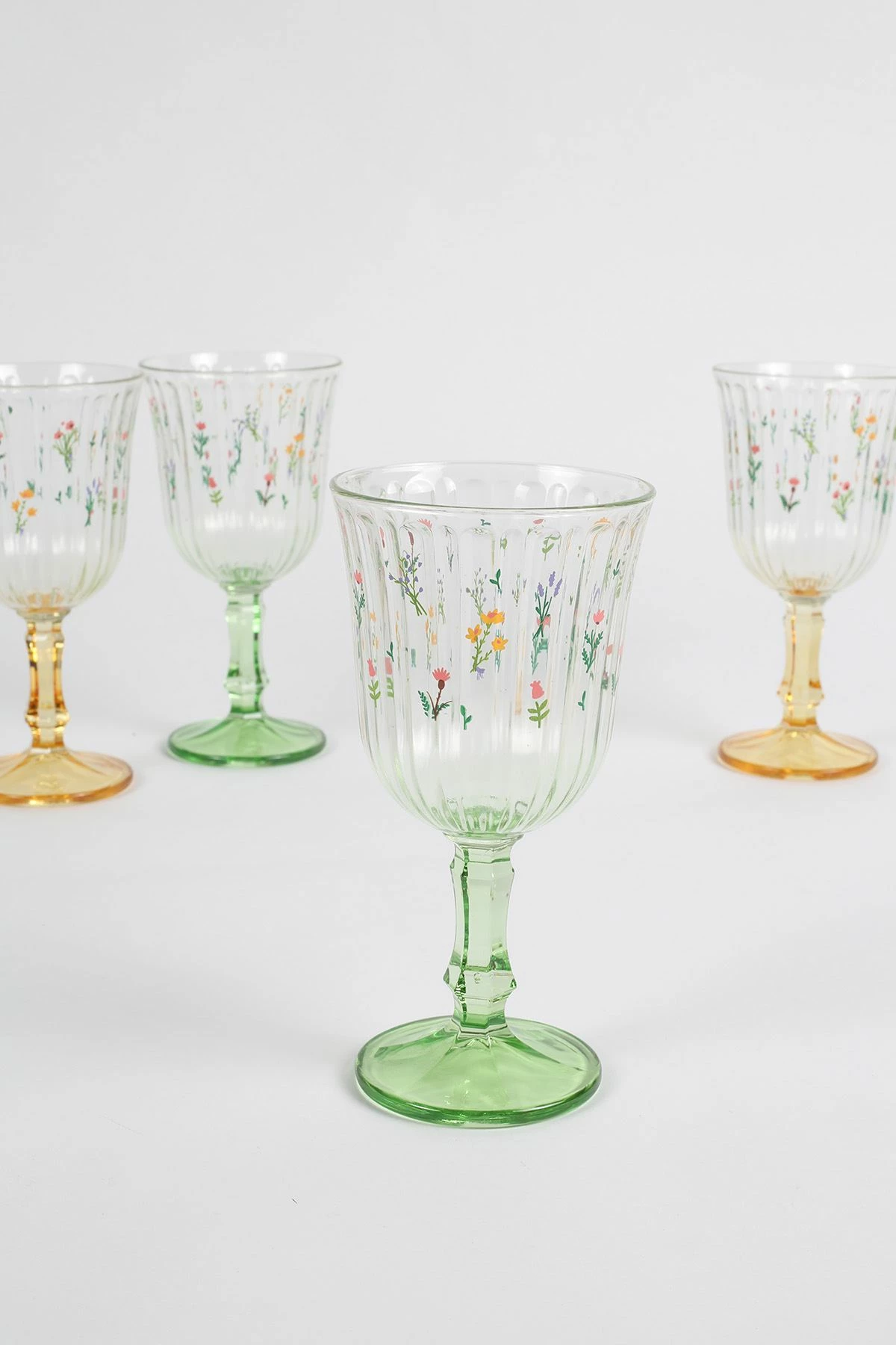 Set gotash prej qelqi, 4 copë, Hermia Concept, Botanical 240