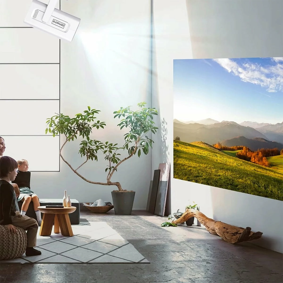 Projektor Zenwire PrimeView IMC360 Full HD, Android 13, WiFi 6, Bluetooth 5.2, 400 ANSI lm, me telekomandë, i bardhë