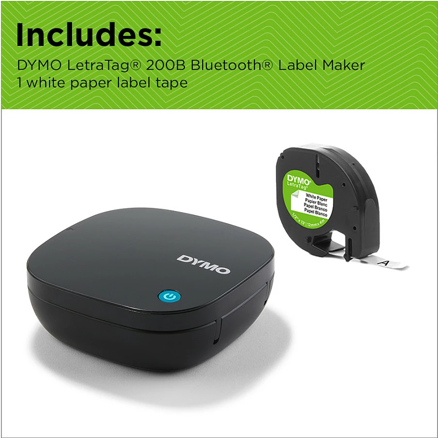 Aparat për etiketa DYMO LetraTag 200B, Bluetooth, termik, 12 mm, i zi