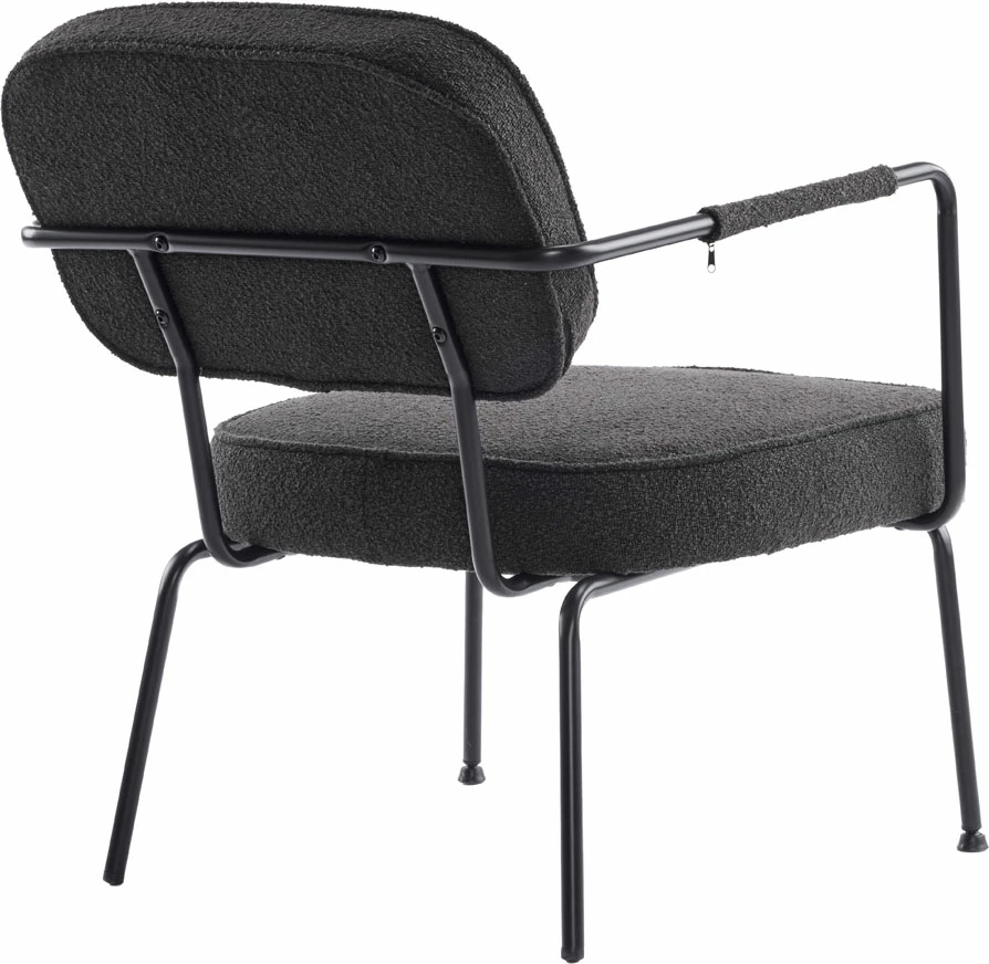 Karrige e ulët Prisley, e zezë, 73x66x78