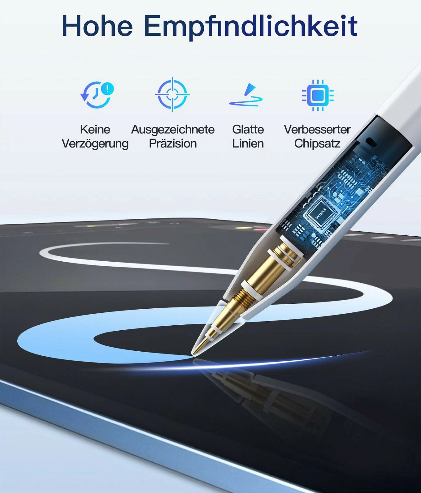 Stylus Pen inateck për iPad Pro 11"/12.9"/13", karikim magnetik, i bardhë 5