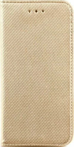 Mbështjellës magnetik book/wallet NoName për Samsung Galaxy A13 4G (A135), lëkurë ekologjike, Gold