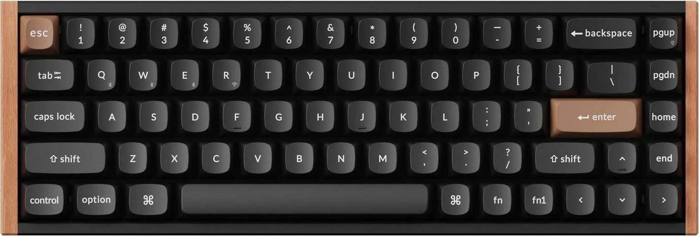 Tastierë Keychron K6H 65% magnetike, RGB, wireless/wired, dru, kafe