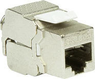 Keystone prizë RJ45 LogiLink EconLine Toolless, Cat6A STP, 10GBase-T, metalik/e bardhë
