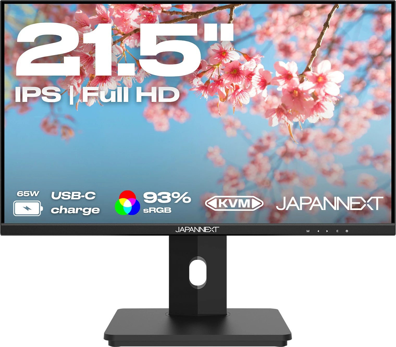 Monitor JAPANNEXT JN-I215FLFHSP-C65W, 21.5", Full HD, IPS, USB-C 65W, KVM, e zezë