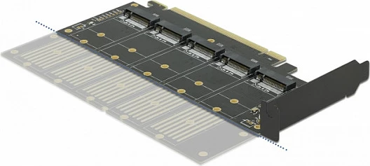 Kartelë zgjerimi PCIe DeLOCK x16 në 5x M.2 Key B/SATA, PCIe 3.0, low-profile, e zezë