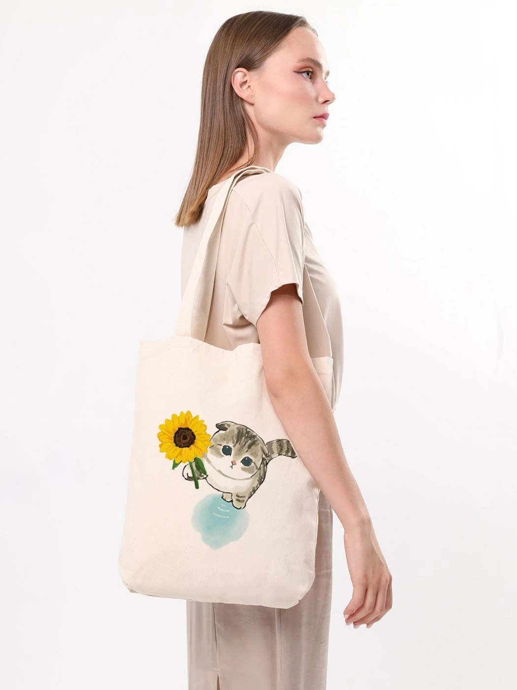 Çantë tote Zoozie Bags, 1614, ngjyrë krem