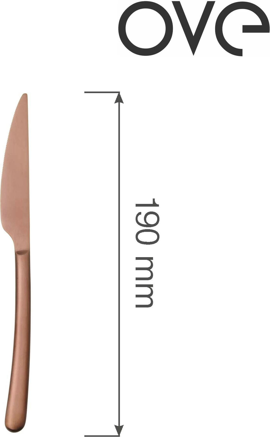 Thikë ëmbëlsire OVE Amarone Bronze 190 mm, ngjyrë bakri, set 12 copë