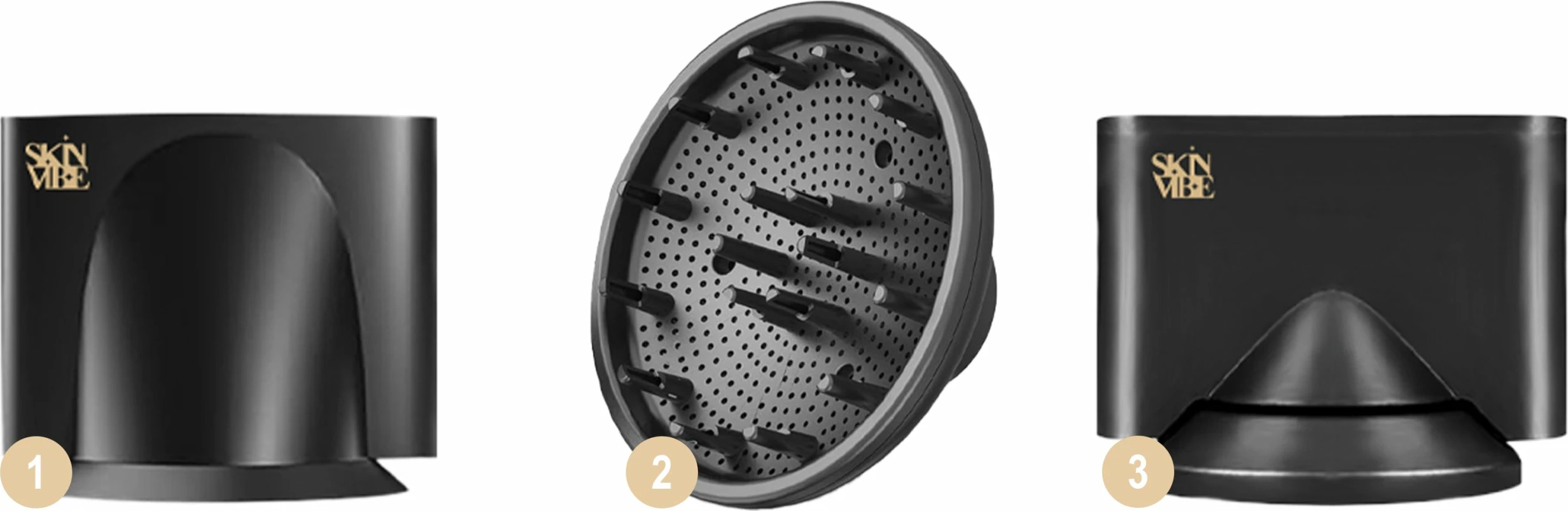Tharëse flokësh SkinVibe Libra AirLoom SV-002BK 1500W me jonizim dhe cold shot, me 3 aksesorë magnetikë, zi-ari