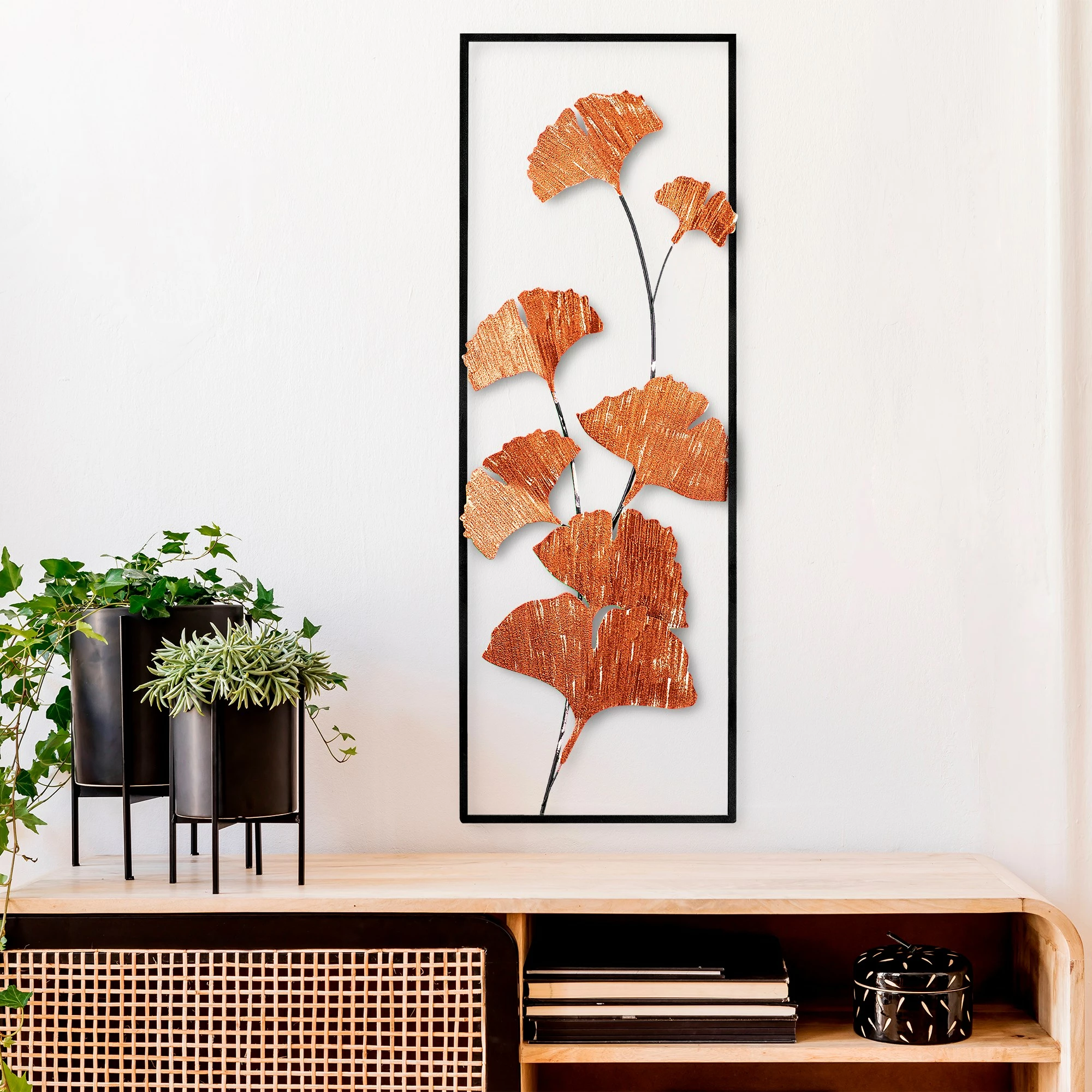 Aksesor dekorativ metalik për mur Wallity, Raspberry 3, shumëngjyrësh, 32x90x4 cm