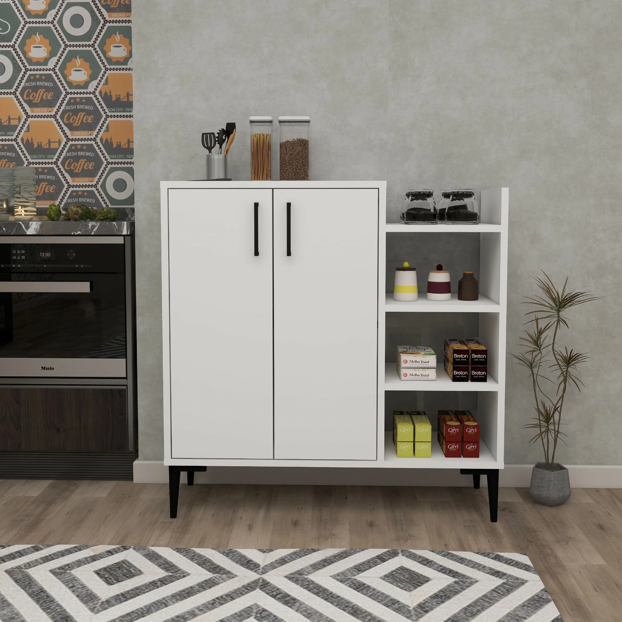Dollap multifunksional Hanah Home, Leskar, i bardhë