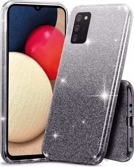 Mbështjellës ONASI 17161 Bling 2n1 për Samsung Galaxy A14, silikon me glitter të heqshëm, gri argjendi
