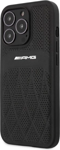 Mbështjellës Mercedes AMG AMHCP13LOSDBK për iPhone 13 Pro/13 6.1", lëkurë, zi