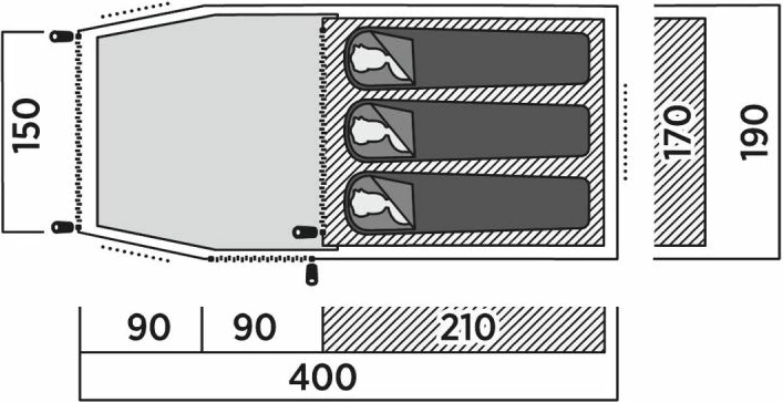 Tendë kampingu Easy Camp Hemsedal 3, e gjelbër, 3 persona
