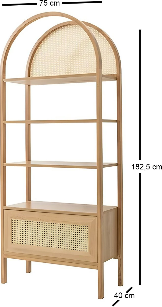 Raft librash Hanah Home, Nala 75, ngjyrë natyrale