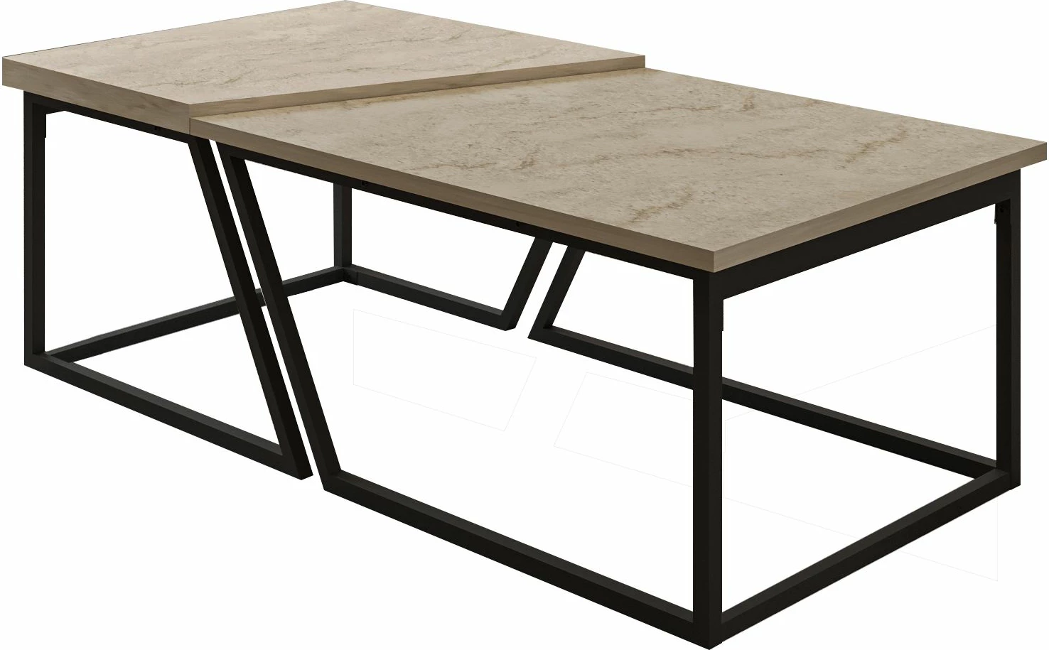 Set tavolinash kafeje Skye Decor, Verona P0024623, ngjyrë travertine