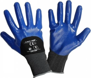 Doreza mbrojtëse LAHTI PRO Light Pro L221108W, madhësia 8, veshje nitrili, 12 copë, blu/zi