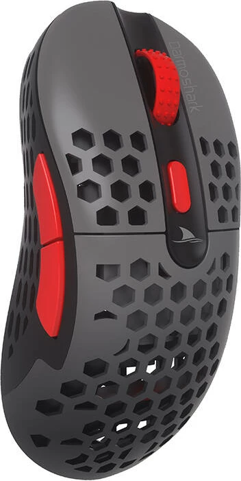 Maus gaming wireless Darmoshark GN1 (PMW3335), 16,000 DPI, 8 butona, i zi me të kuqe