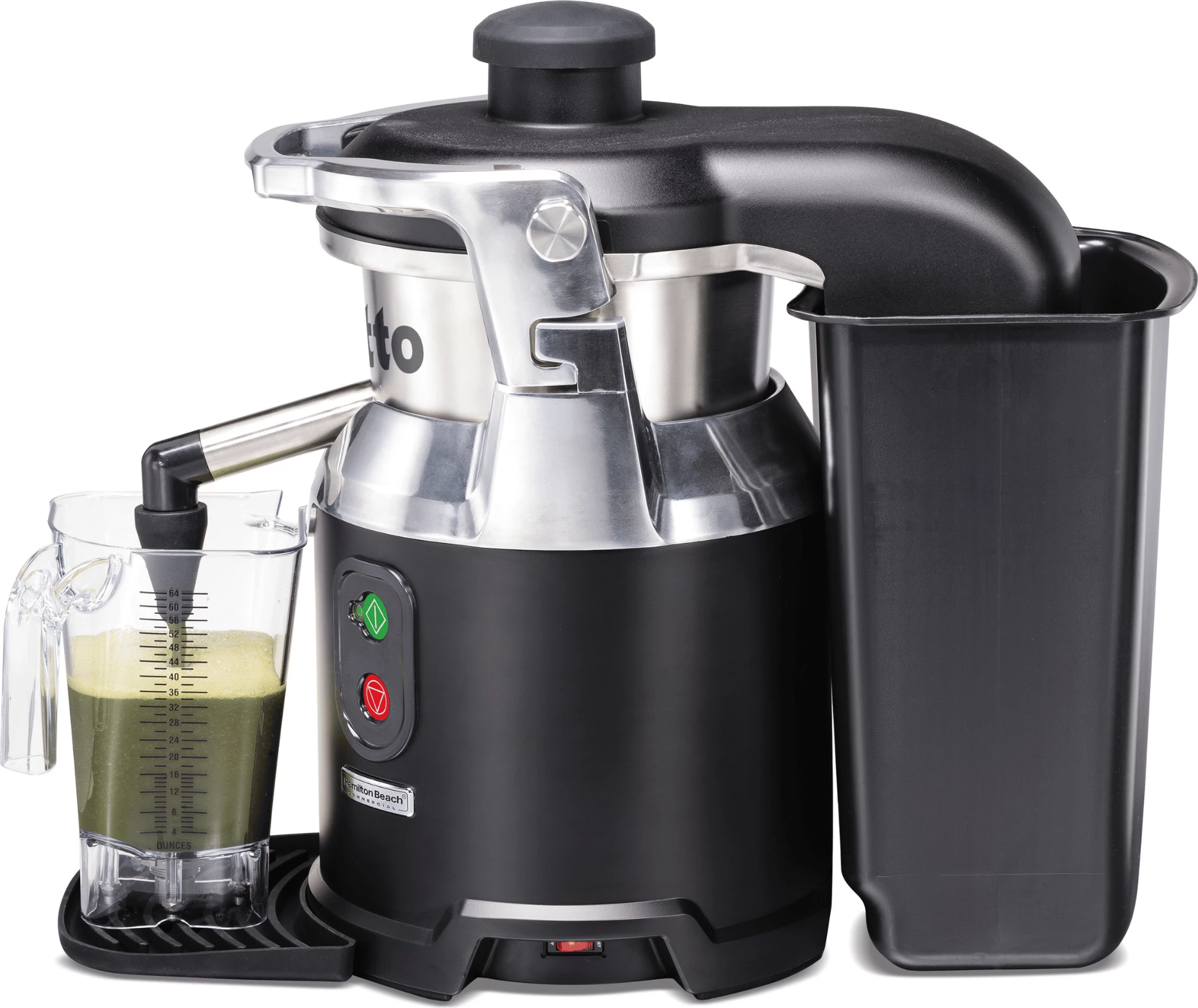 Shtrydhës lëngjesh, Hamilton Beach Commercial Otto, motor induksion pa furça për punë të vazhdueshme, trup çelik inoksi & alumin, Tritan BPA-free, 322x638x527mm