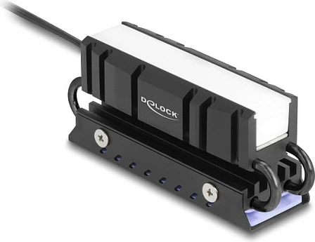 Ftohës për SSD M.2 DeLOCK 18460, alumini/bakër, ARGB 5V 3-pin, SATA, i zi