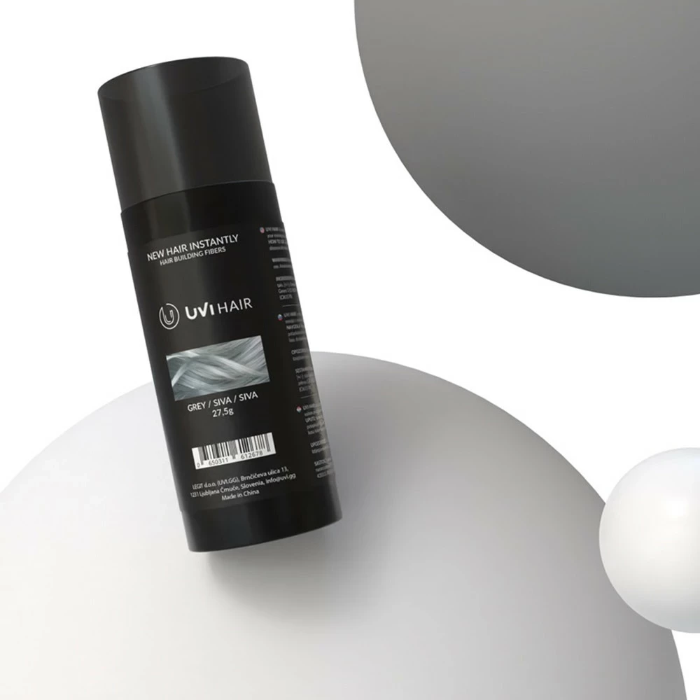 Fibra për flokë UVI Hair 27.5 g, deri 50 përdorime, gri