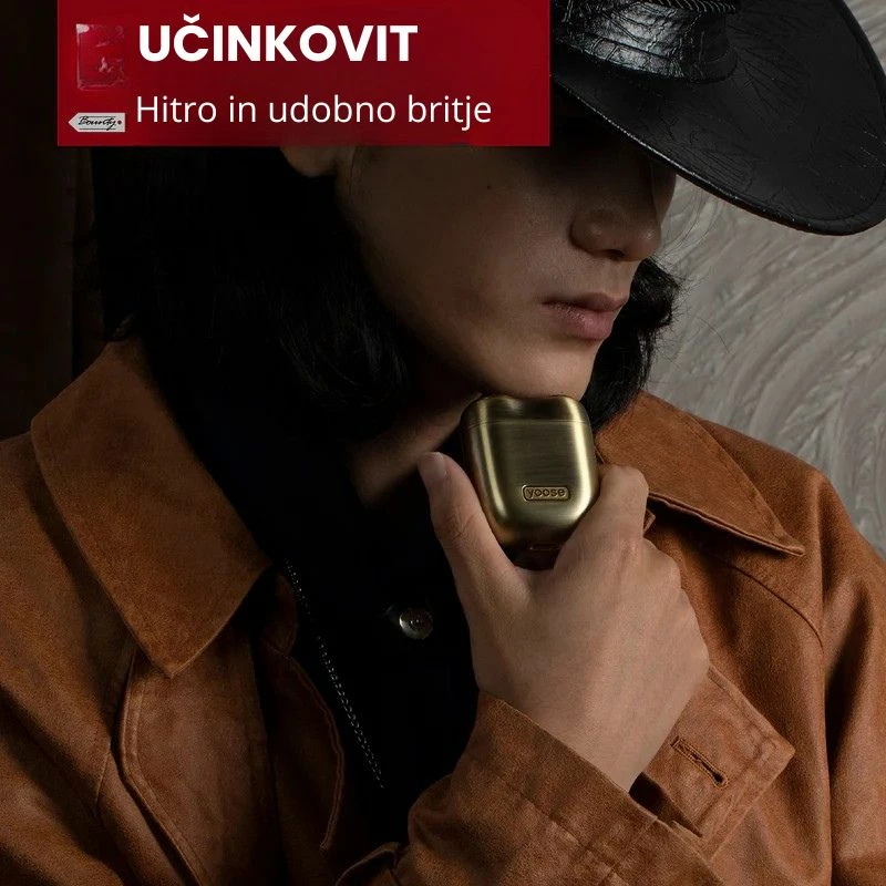 Makinë rroje Yoose Mini 2.0, udhëtimi, 8000 rpm, IPX7, karikim USB-C, e artë, set me paketim dhurate "Bounty Hunter"