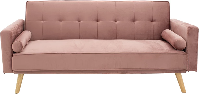 Divan 3-vendësh, shtrat, kadife, ngjyrë mollë e kalbur, 190x80x84cm