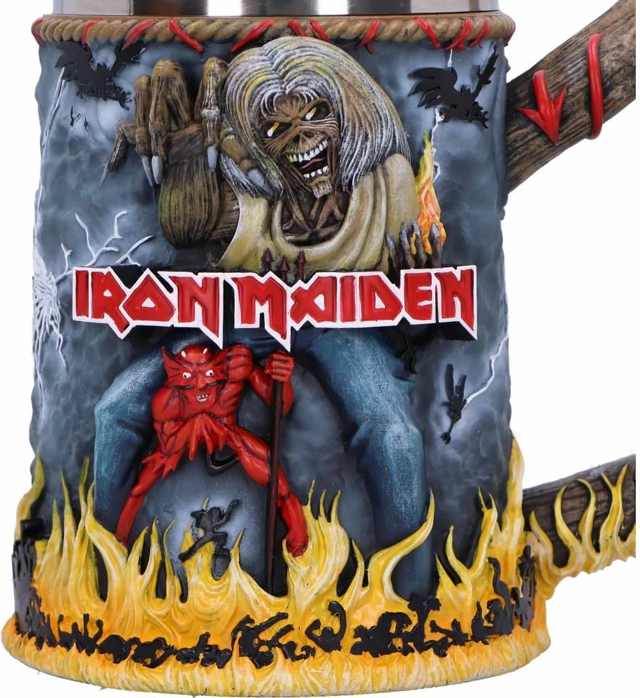 Krigë NEMESIS NOW Iron Maiden The Number of the Beast 16 cm, polyresin me insert inox, në kuti dhurate