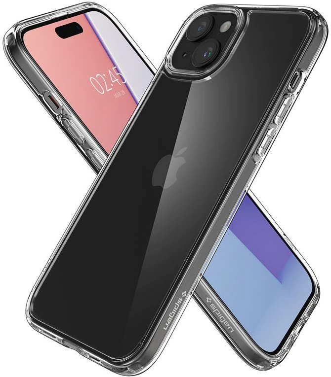 Mbështjellës Spigen Crystal Hybrid për iPhone 15 Plus, Transparent