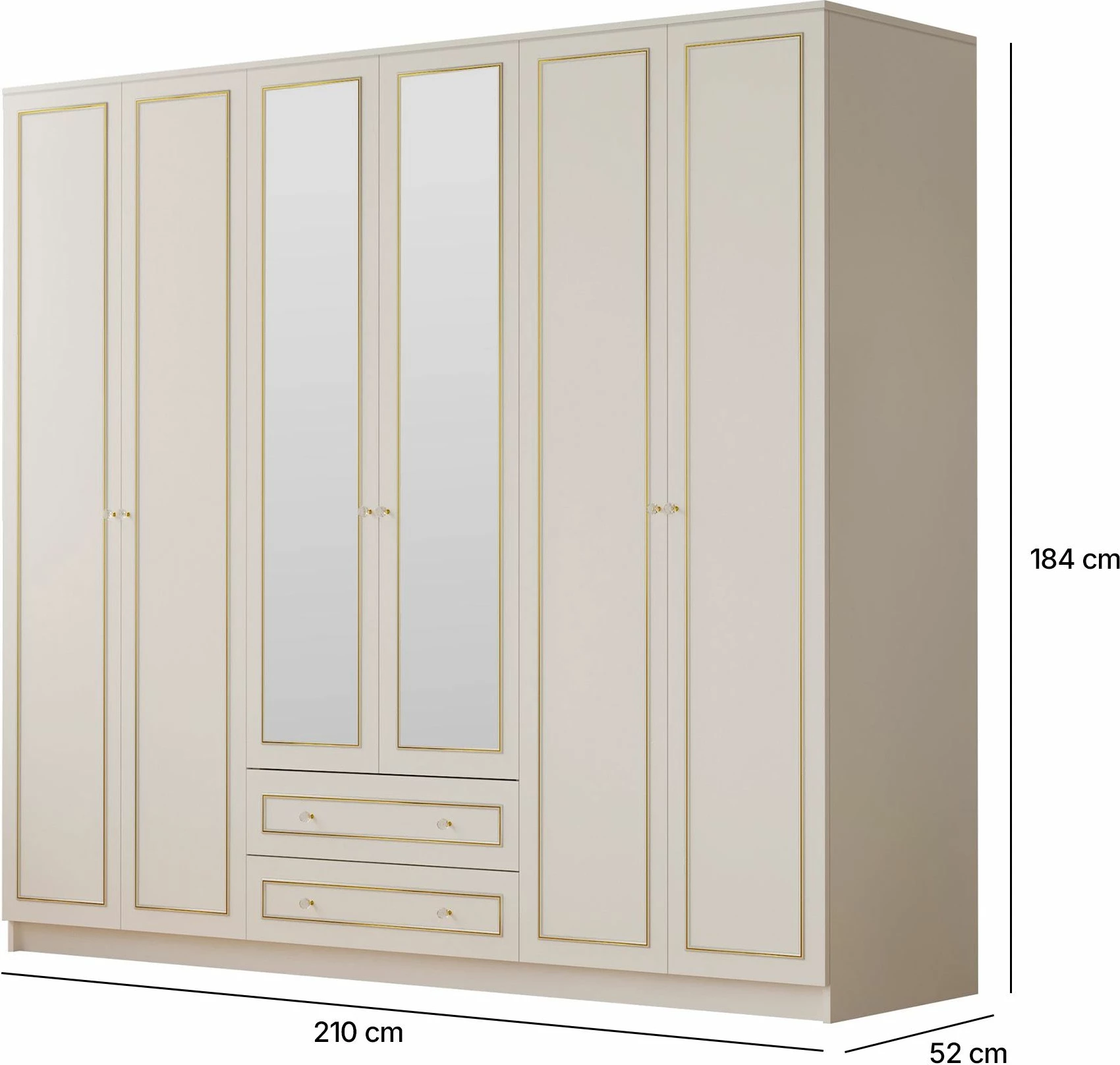 Dollap garderobe Skye Decor, ngjyrë e bardhë mat, RB-085-01