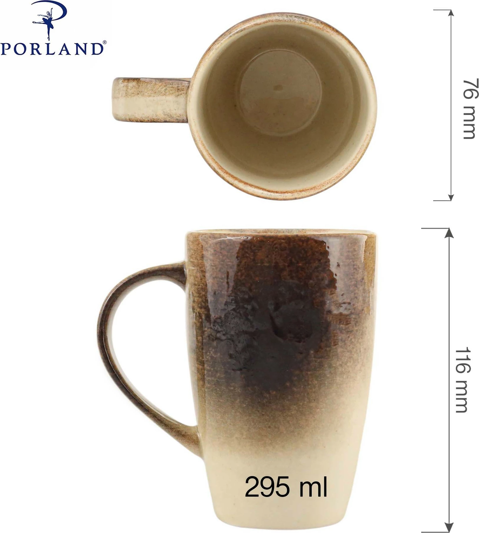 Filxhan Porland Genesis Storm 295 ml, kafe, set 6 copë