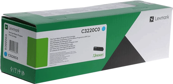 Toner Lexmark C3220C0, rendiment 1500 faqe, cian